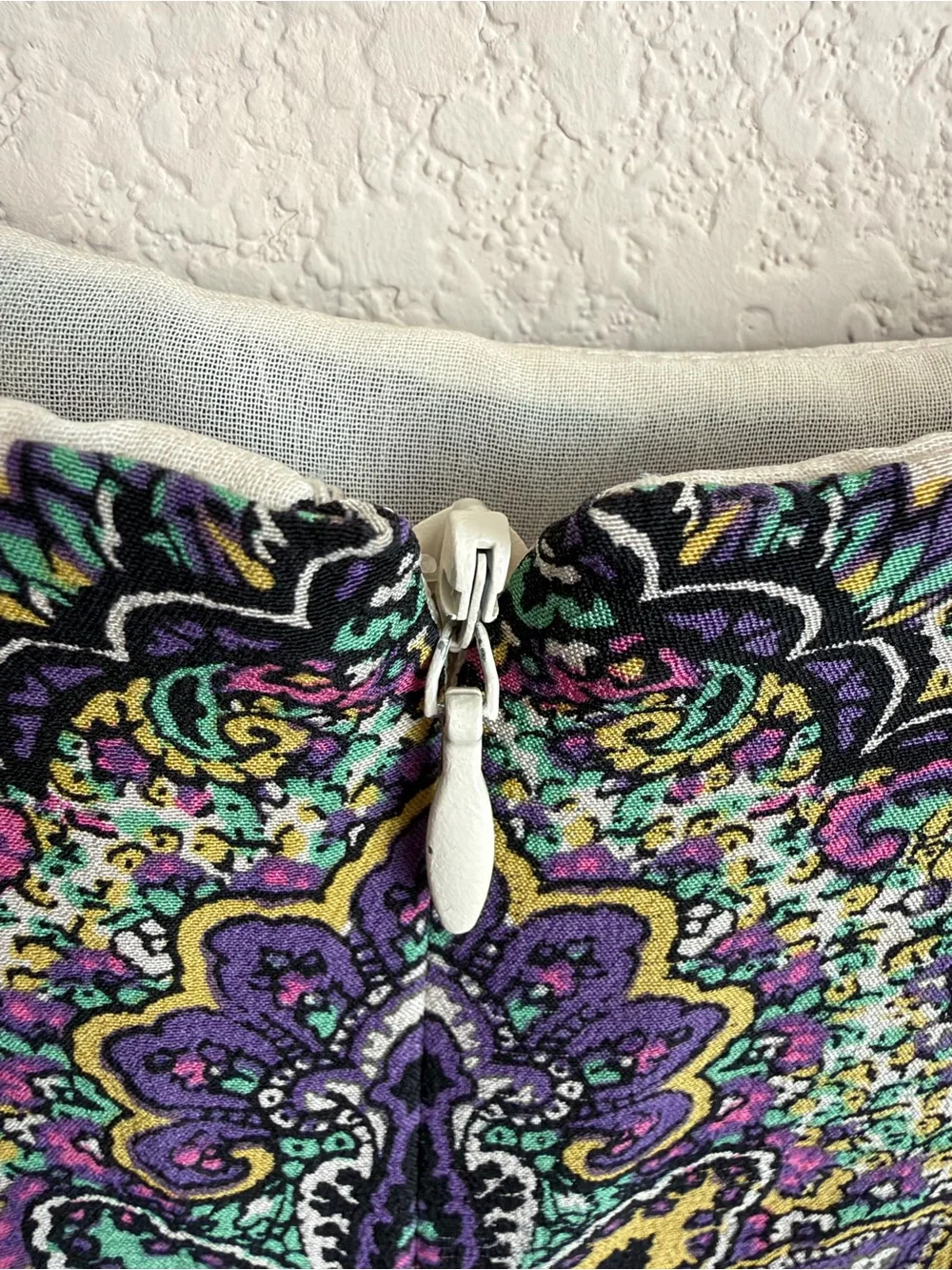 J.Crew Silk Paisley Slip Dress Purple Green Boho Spaghetti Strap Summer Cocktail